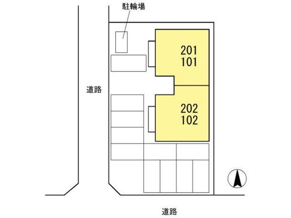 ハイカムール髙橋B（D)の物件外観写真